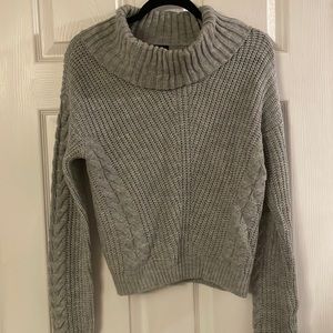 Grey knit turtleneck